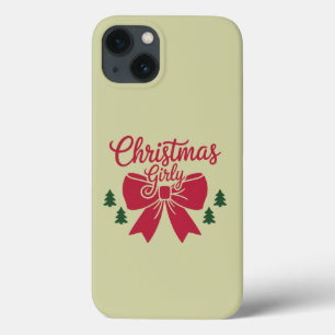 Christmas Girly Tree Bow Aesthetic Gift For Her iPhone 13 Case