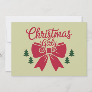 Christmas Girly Tree Bow Aesthetic Gift For Her Holiday Card