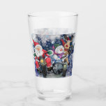 Christmas Glass with Happy Christmas Friends<br><div class="desc">Happy Christmas Friends - MIGNED Painting Design</div>