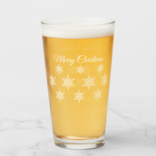 Christmas Glassware Merry Christmas Snowflakes Glass