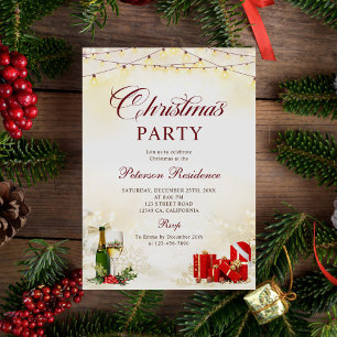 Christmas Glitter Cocktail Party  Invitation