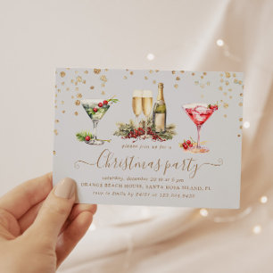 Christmas Glitter Cocktail Party Invitation