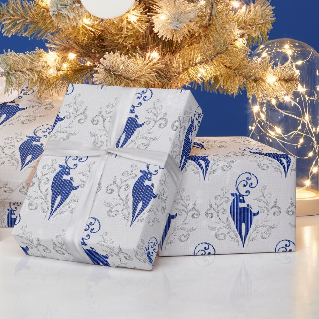 Christmas Glitter Deer Design Wrapping Paper (Holidays)