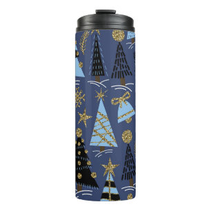 Christmas Glitter: Vintage Pattern Thermal Tumbler