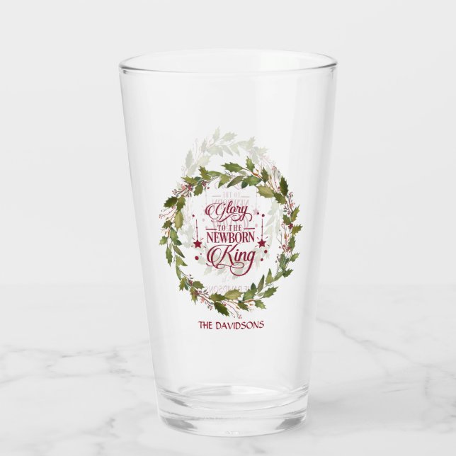 Christmas Glory to the New Born King Monogram Glass (Back)