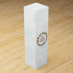 Christmas Glory to the New Born King Monogram Wine Box<br><div class="desc">Elegant circular design featuring winter berries and foliage wreath, modern "GLORY TO THE NEW BORN KING" ornamental script and snowflakes. Use Customize tool to add your info, initial and maybe you have to tweak to fit, change the font colours. Add a space between letters and double space between words for...</div>