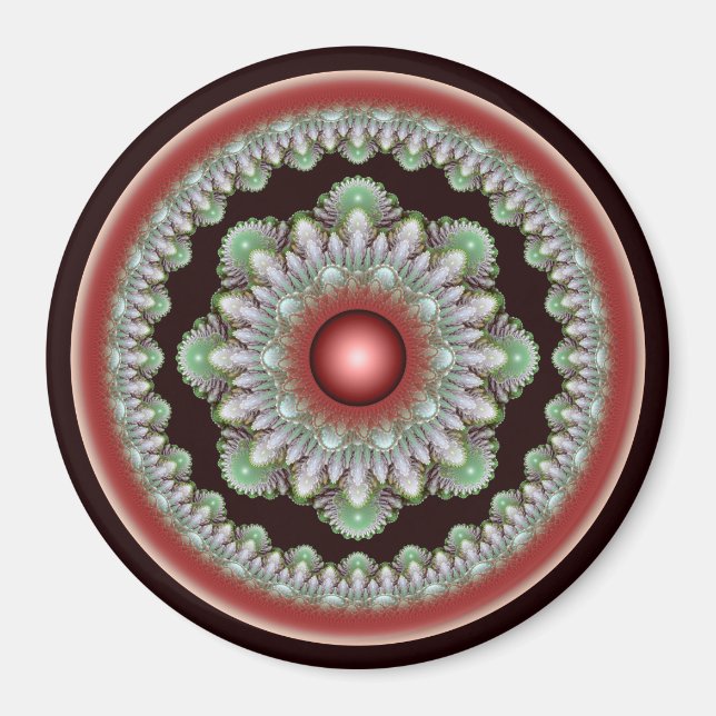 Christmas glossy round decoration magnet (Front)