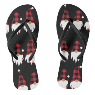 Christmas Gnome Adult Flip Flops, Slim Straps Flops