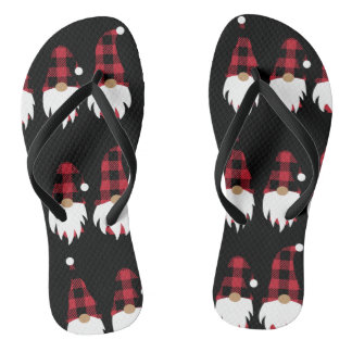 Christmas Gnome Adult Flip Flops, Slim Straps Flops