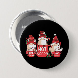 Christmas Gnome and Hot Cocoa 3 Inch Round Button