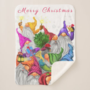 Christmas Gnome Baby Sherpa Blanket