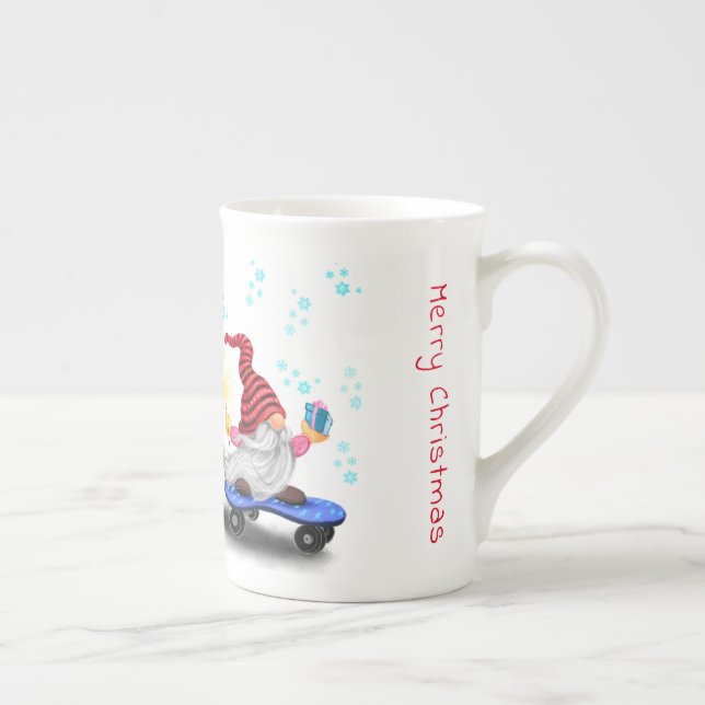 Christmas Gnome Bone China Mug (Right)