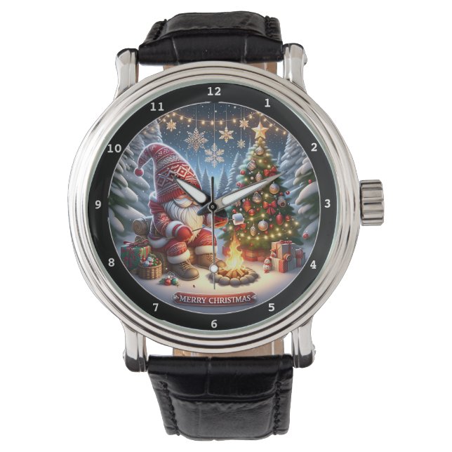 Christmas Gnome Campfire Tree Watch (Front)