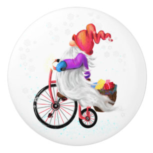 Christmas Gnome Ceramic Knob