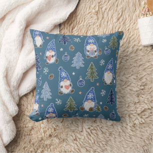 Christmas Gnome Christmas Tree Pattern Throw Pillow