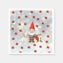 Christmas gnome cocktail napkins