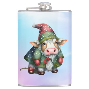 Christmas Gnome Cow Design-83456 Hip Flask
