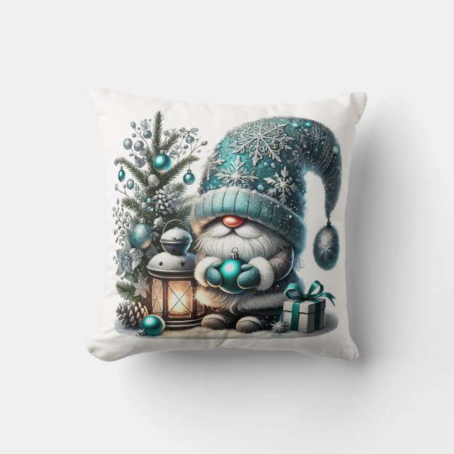 Christmas gnome cozy Christmas cozy gnome Throw Pillow (Front)