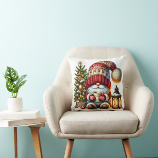 Christmas gnome cozy Christmas cozy gnome Wishes Throw Pillow
