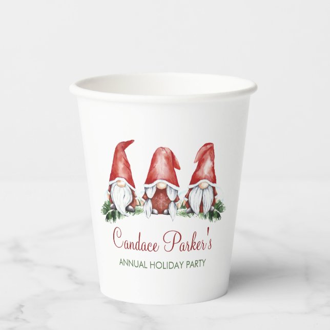 Christmas Gnome Custom Paper Cup (Front)