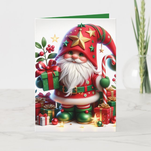 "Christmas Gnome" Customizable Card (Front)