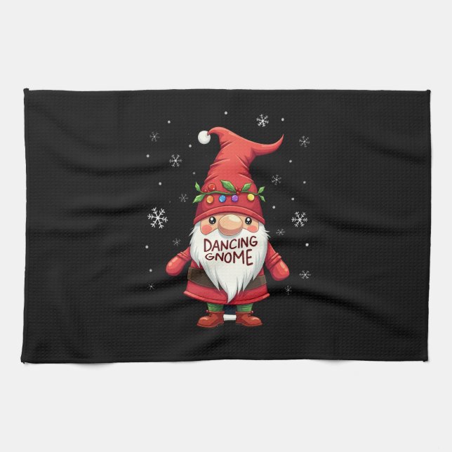Christmas Gnome Dancing Gnome Family Christmas (1) Kitchen Towel (Horizontal)