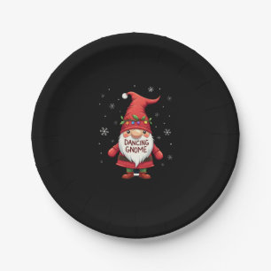 Christmas Gnome Dancing Gnome Family Christmas (1) Paper Plate