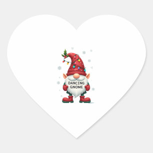 Christmas Gnome Dancing Gnome Family Christmas (2) Heart Sticker