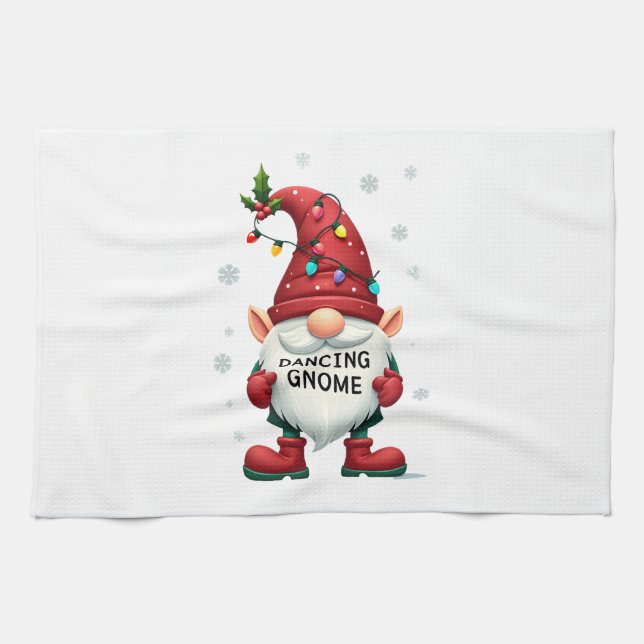 Christmas Gnome Dancing Gnome Family Christmas (2) Kitchen Towel (Horizontal)