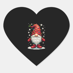 Christmas Gnome Dancing Gnome Family Christmas (3) Heart Sticker