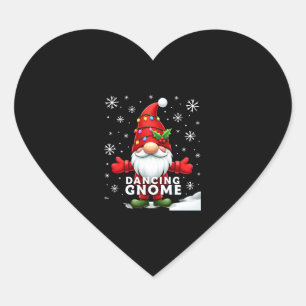 Christmas Gnome Dancing Gnome Family Christmas (4) Heart Sticker