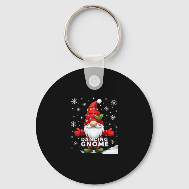 Christmas Gnome Dancing Gnome Family Christmas (4) Keychain (Front)