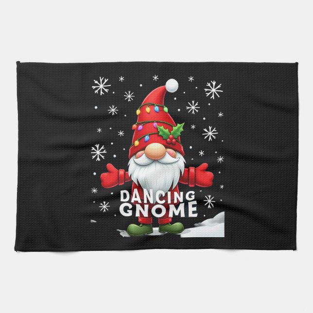 Christmas Gnome Dancing Gnome Family Christmas (4) Kitchen Towel (Horizontal)