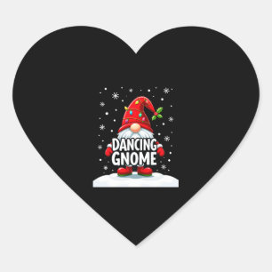 Christmas Gnome Dancing Gnome Family Christmas (5) Heart Sticker