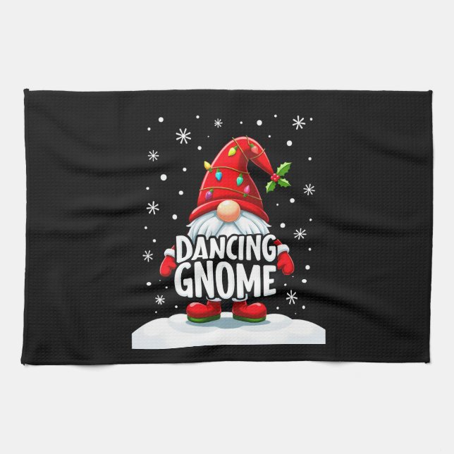 Christmas Gnome Dancing Gnome Family Christmas (5) Kitchen Towel (Horizontal)