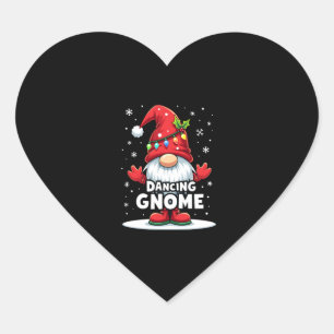 Christmas Gnome Dancing Gnome Family Christmas (7) Heart Sticker