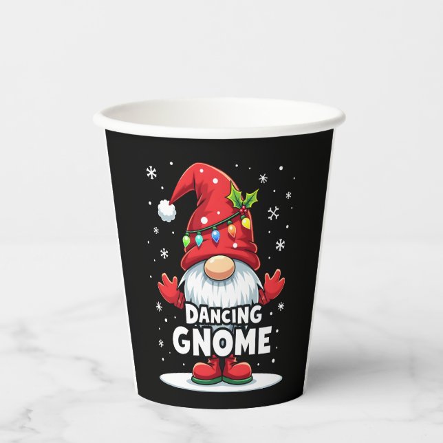 Christmas Gnome Dancing Gnome Family Christmas (7) Paper Cups (Front)