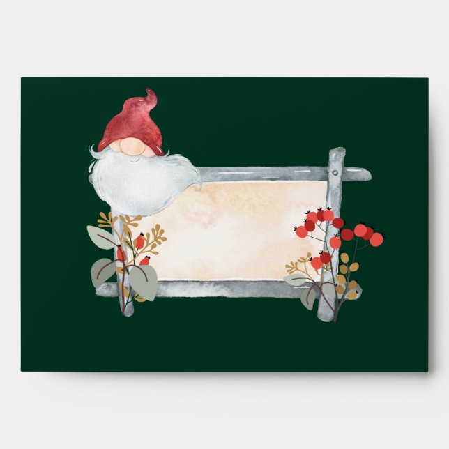 Christmas Gnome Envelope with Return Address (Front)