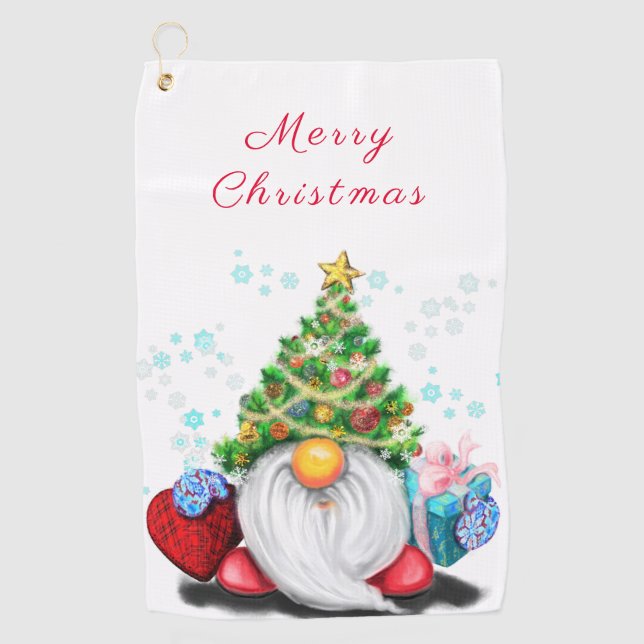 Christmas Gnome Golf Towel (Front)