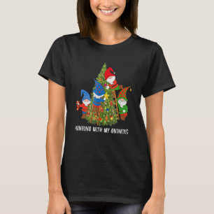 Christmas Gnome Hanging With My Gnomies Tree Holid T-Shirt