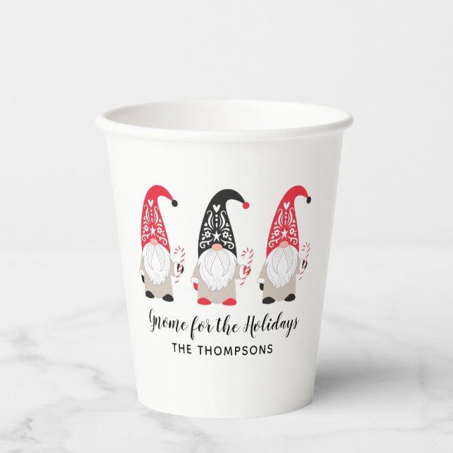 Christmas Gnome Holiday Paper Cups (Front)