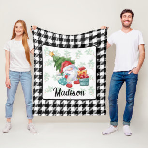 Christmas Gnome Illustration  Fleece Blanket