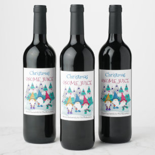 Christmas Gnome Juice Brewed Exclusively for .. Wine Label