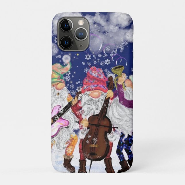 Christmas Gnome Music Band Funny iPhone Case (Back)