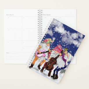 Christmas Gnome Musical Band Funny Planner