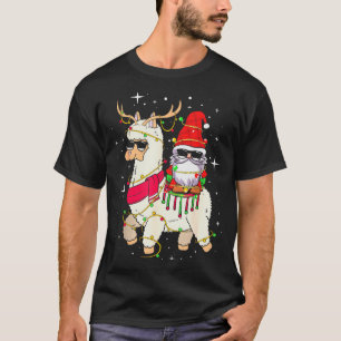 Christmas Gnome On Llama, Cute Alpaca Chanukah Chr T-Shirt