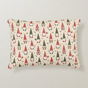 Christmas Gnome Party Pattern Accent Pillow