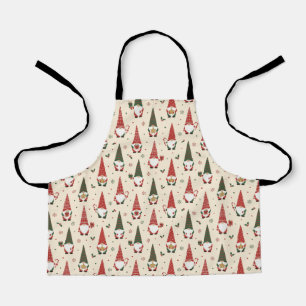 Christmas Gnome Party Pattern Apron