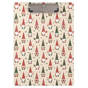 Christmas Gnome Party Pattern Clipboard