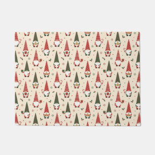 Christmas Gnome Party Pattern Doormat